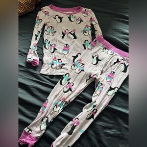 Little Sleepies 3T Pink Penguins 2pc Long Sleeve Set